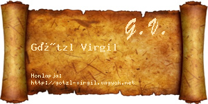 Götzl Virgil névjegykártya